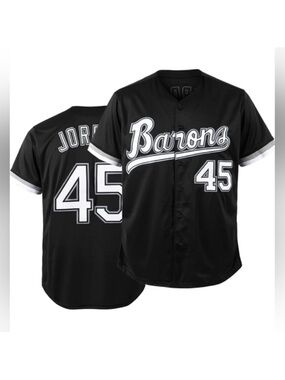 Michael Jordan Birmingham Barons Black Baseball Jersey #45 / White Sox / NEW